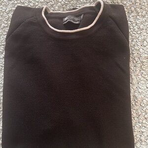 Simons Le 31 - Men's Black with Gray Trim Crewneck Sweater